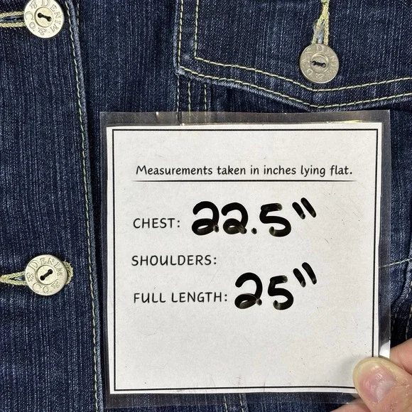 Baccini Women's XL Denim Jean‎ Jacket Classic Blue Button Front Stretch Pockets - Picture 4 of 7